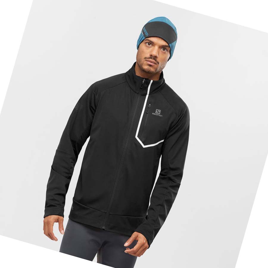 Salomon GORE-TEX INFINIUM™ WINDSTOPPER® PRO Kabát Férfi Fekete | HU 2364VRW